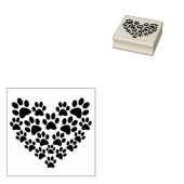 Pawprint hart rubberstempel (Gestempeld)