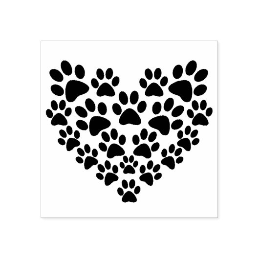 Pawprint hart rubberstempel (Afrduk)