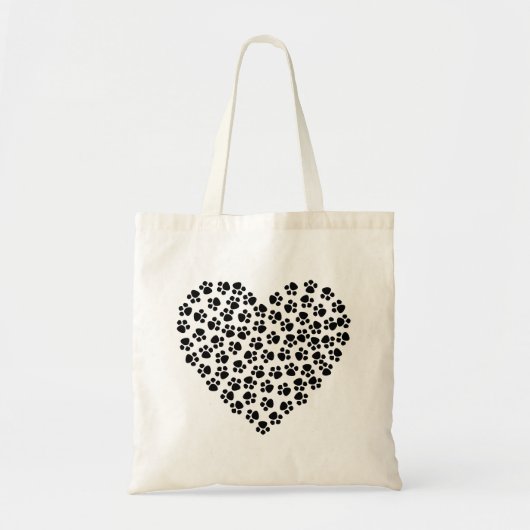 Pawprint hart tote bag (Voorkant)