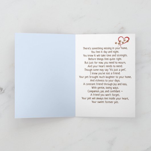 Pawprint hart voor computerverlies kaart (Binnen)