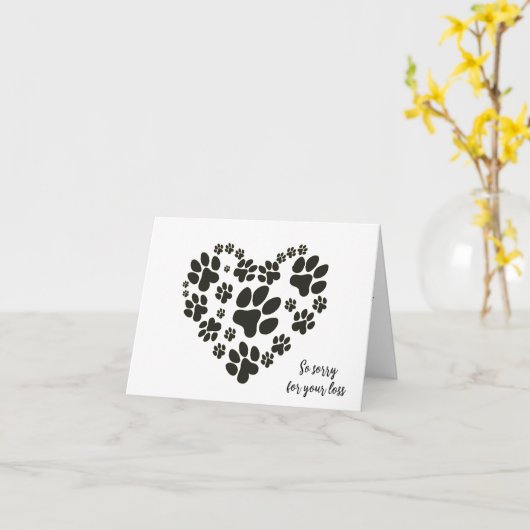 Pawprint hart voor voetafdruk kaart (Gele Bloem)