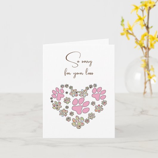 Pawprint hart voor voetafdruk kaart (Gele Bloem)