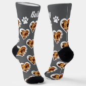 Pawprint Heart Pet Foto Sokken (Gebogen)