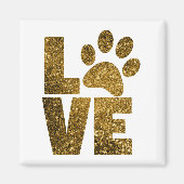 Pawprint Love in Gold Magneet (Voorkant)