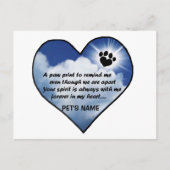 Pawprint Memorial Gedicht Briefkaart (Voorkant)