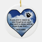 Pawprint Memorial Poem Keramisch Ornament (Achterkant)