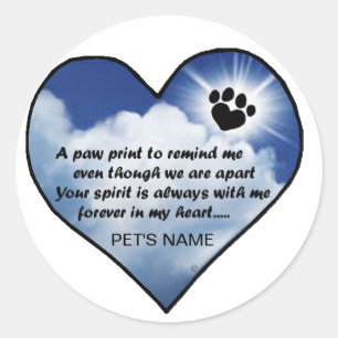 Pawprint Memorial Poem Ronde Sticker