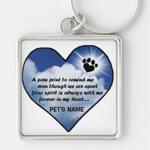Pawprint Memorial Poem Sleutelhanger