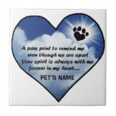 Pawprint Memorial Poem Tegeltje (Voorkant)