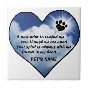 Pawprint Memorial Poem Tegeltje