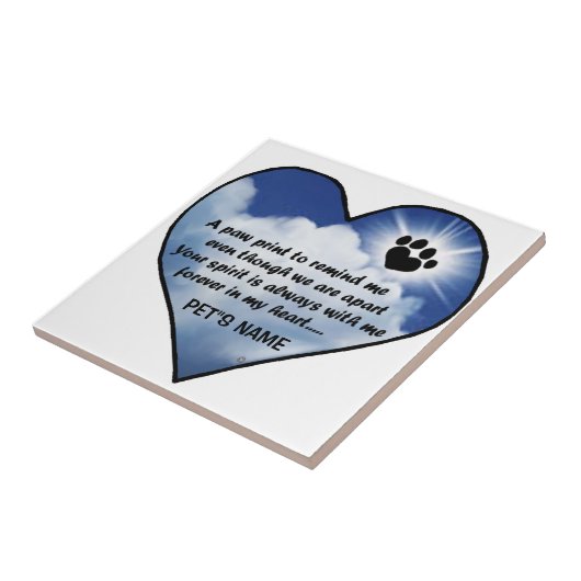 Pawprint Memorial Poem Tegeltje (Zijkant)