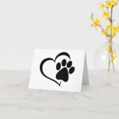 PawPrint met hartontwerp GEPERSONALISEERDE Kaart (Gele Bloem)