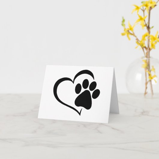 PawPrint met hartontwerp GEPERSONALISEERDE Kaart (Gele Bloem)