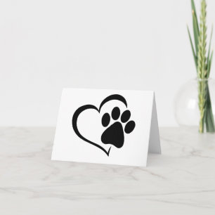 PawPrint met Heart Design BLANK Kaart