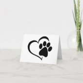 PawPrint met Heart Design BLANK Kaart (Voorkant)