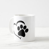 PawPrint met ontwerp voor hart Koffiemok (Voorkant links)