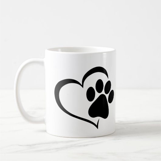 PawPrint met ontwerp voor hart Koffiemok (Links)