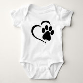 PawPrint met ontwerp voor hart Romper (Voorkant)