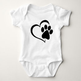 PawPrint met ontwerp voor hart Romper