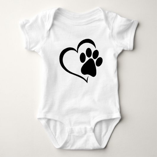 PawPrint met ontwerp voor hart Romper (Voorkant)