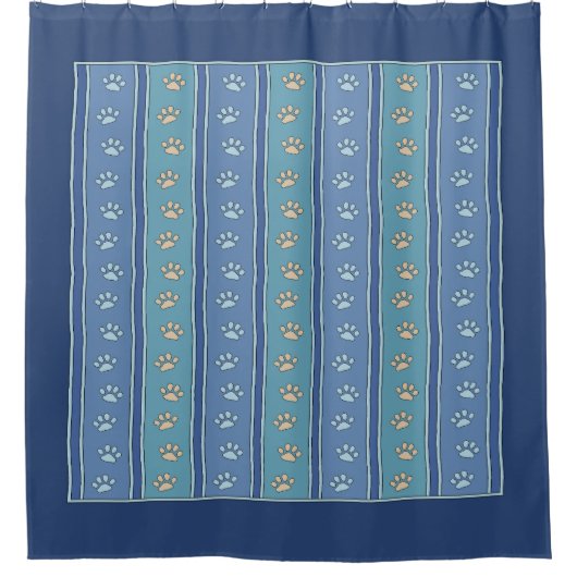 Pawprint Patroon Douchegordijn (Voorkant)