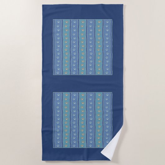 Pawprint Patroon Strandlaken (Voorkant)