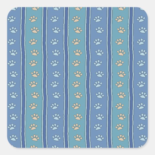 Pawprint Patroon Vierkante Sticker (Voorkant)