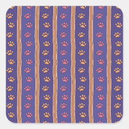 Pawprint Patroon Vierkante Sticker