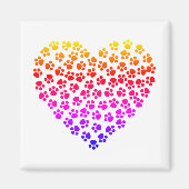 Pawprint Rainbow Heart Magneet (Voorkant)