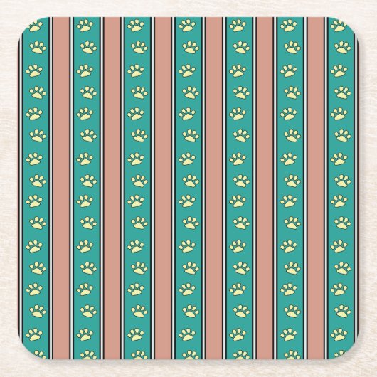 Pawprint Stripes Kartonnen Onderzetters (Voorkant)