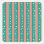Pawprint Stripes Vierkante Sticker (Voorkant)