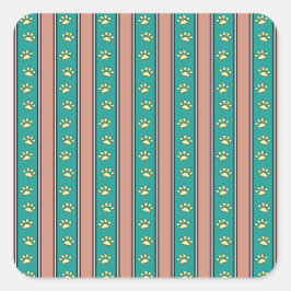 Pawprint Stripes Vierkante Sticker
