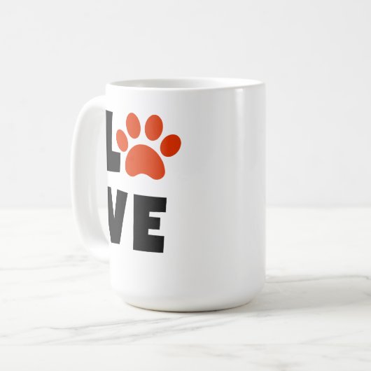 Pawprint Valentijnsdag Love Mok (Voorkant links)