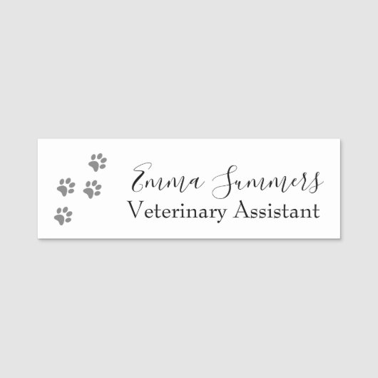 Pawprinters Vet Veterinary Business Naamplaatje (Voorkant)