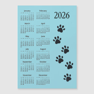 Pawprints Design 2026 Agenda Magnetische Kaart