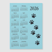 Pawprints Design 2026 Calendar Magnetic Card (Voorkant)
