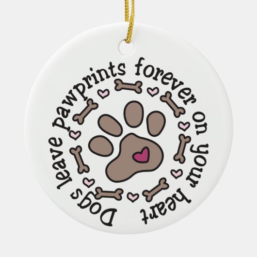 Pawprints Keramisch Ornament (Voorkant)