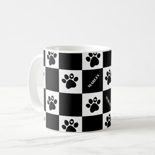 Pawprints met hart koffiemok (Voorkant links)