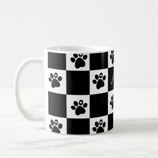 Pawprints met hart koffiemok (Links)