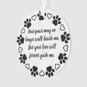 Pawprints of Love  foto Pet Memorial Ornament (voorkant)