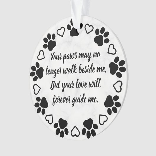 Pawprints of Love  foto Pet Memorial Ornament (voorkant)