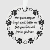 Pawprints of Love  foto Pet Memorial Ornament (voorkant)