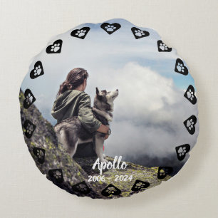 Pawprints of Love  foto Pet Memorial Rond Kussen