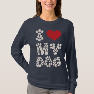 Pawprints of Love – I ❤️ My Dog Bold T-shirt