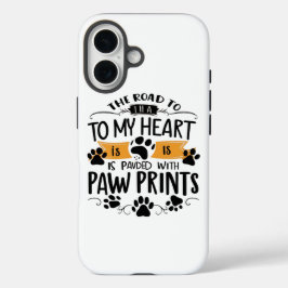 Pawprints op het hart iPhone 16 hoesje