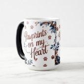 Pawprints op mijn hart - 15 oz kleur veranderende  magische mok (Voorkant links)