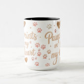 Pawprints op mijn hart – Blush Pink & Roos Gold Mok (Midden)