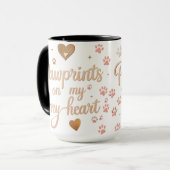 Pawprints op mijn hart – Blush Pink & Roos Gold Mok (Voorkant links)