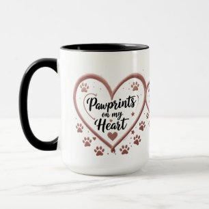 Pawprints op mijn hart combo Mok – Roos Gold Pet