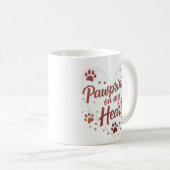 Pawprints op mijn hart huisdier Mok (Voorkant rechts)